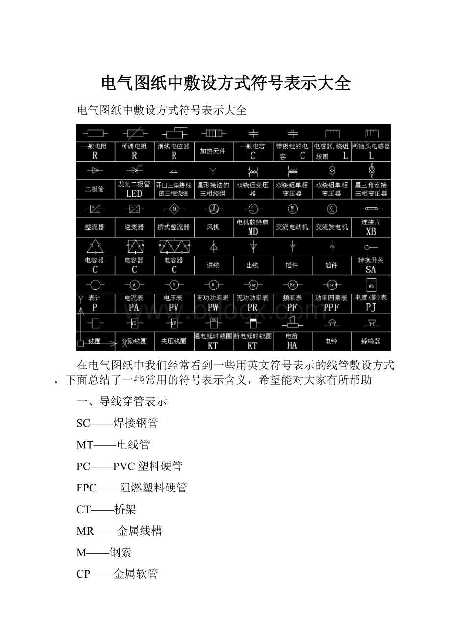 电气图纸中敷设方式符号表示大全.docx_第1页