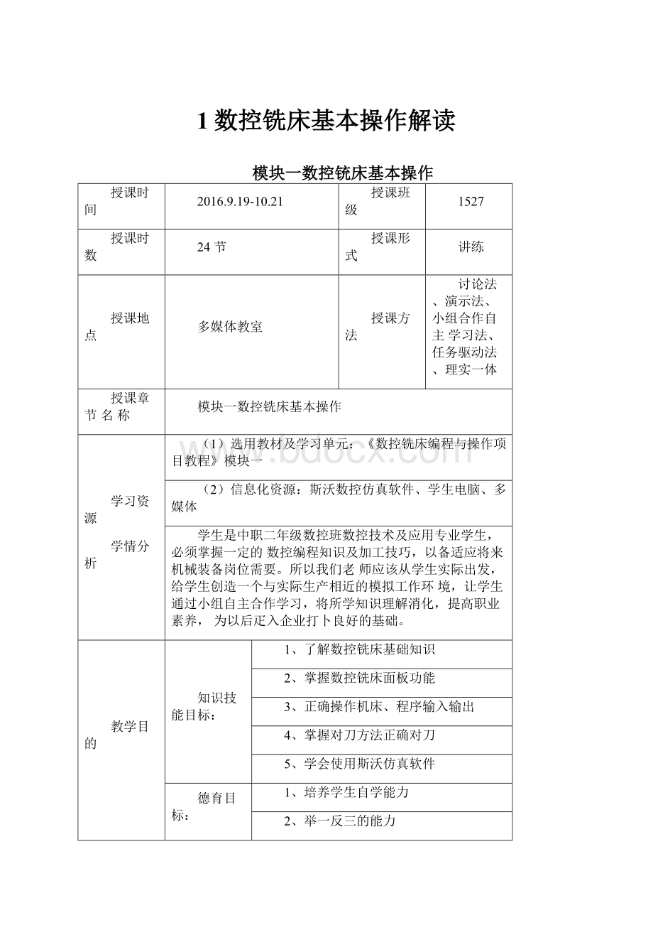 1数控铣床基本操作解读.docx