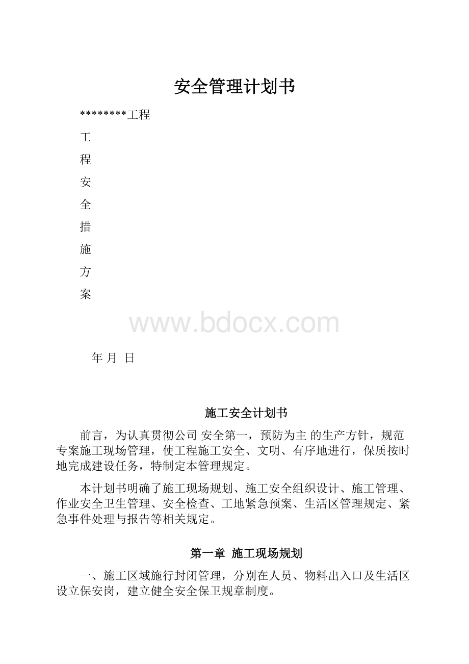 安全管理计划书.docx