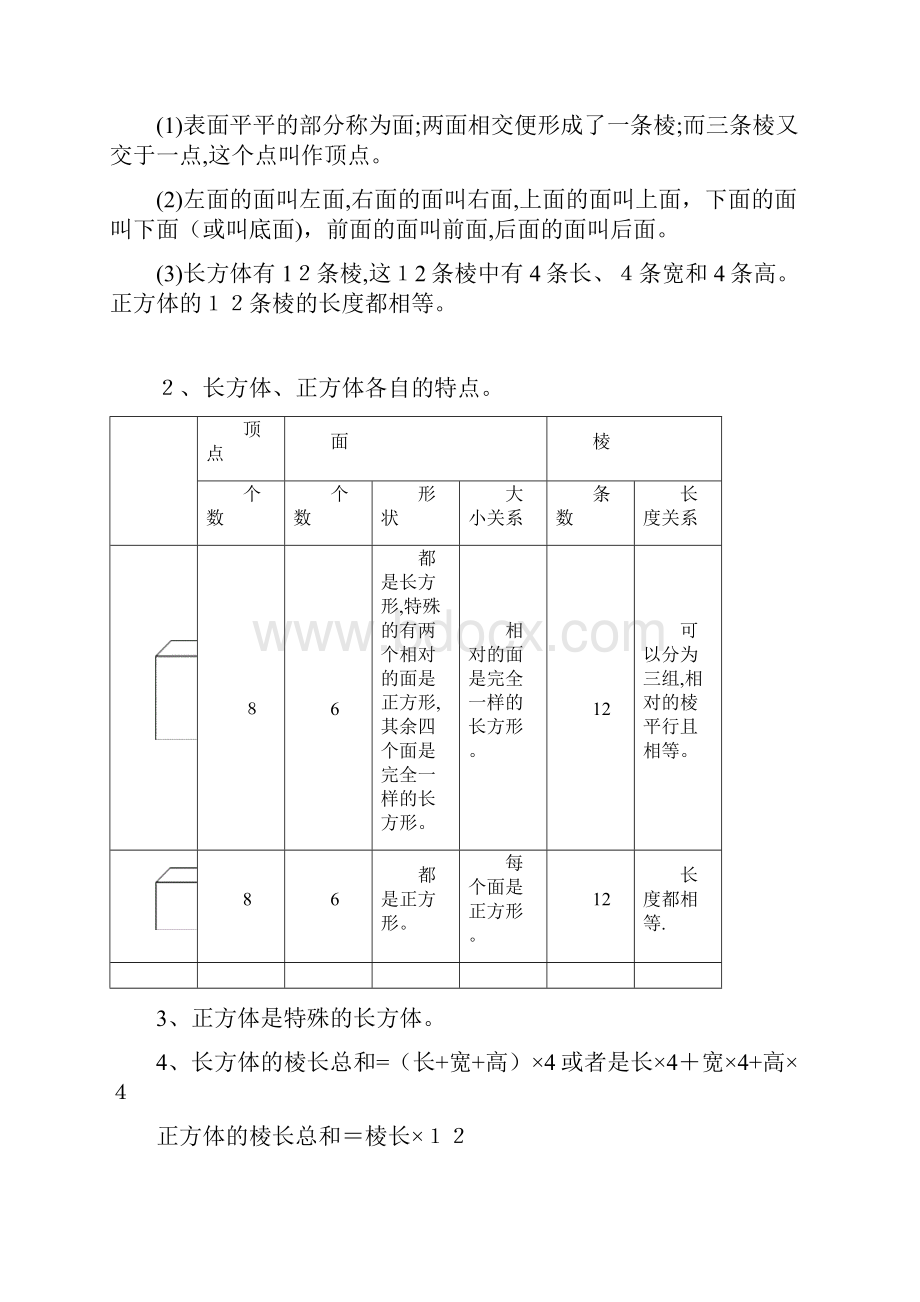 北师大版数学五年级下册各单元知识点整理与复习详细.docx_第2页