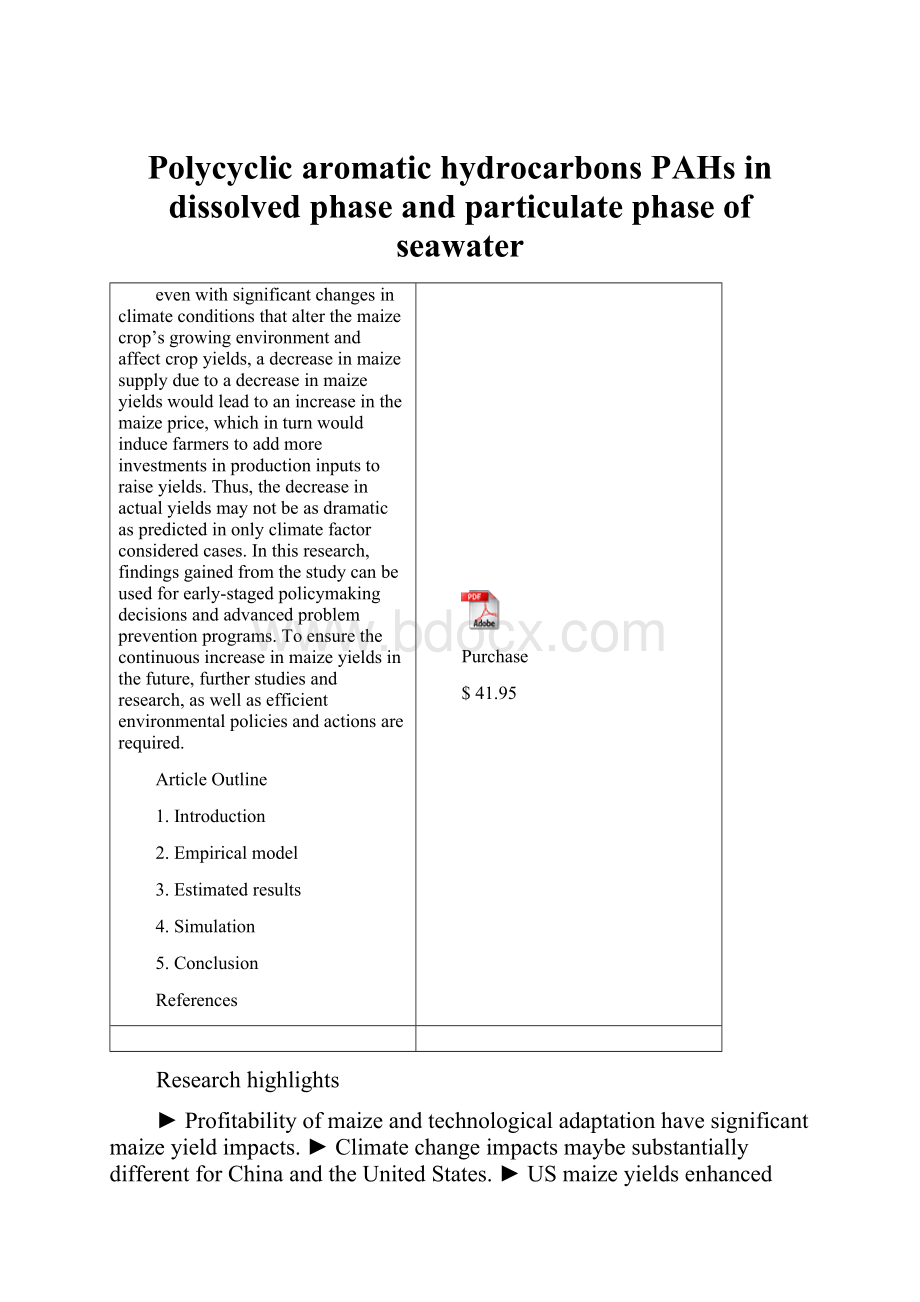 Polycyclic aromatic hydrocarbons PAHs in dissolved phase and particulate phase of seawater.docx