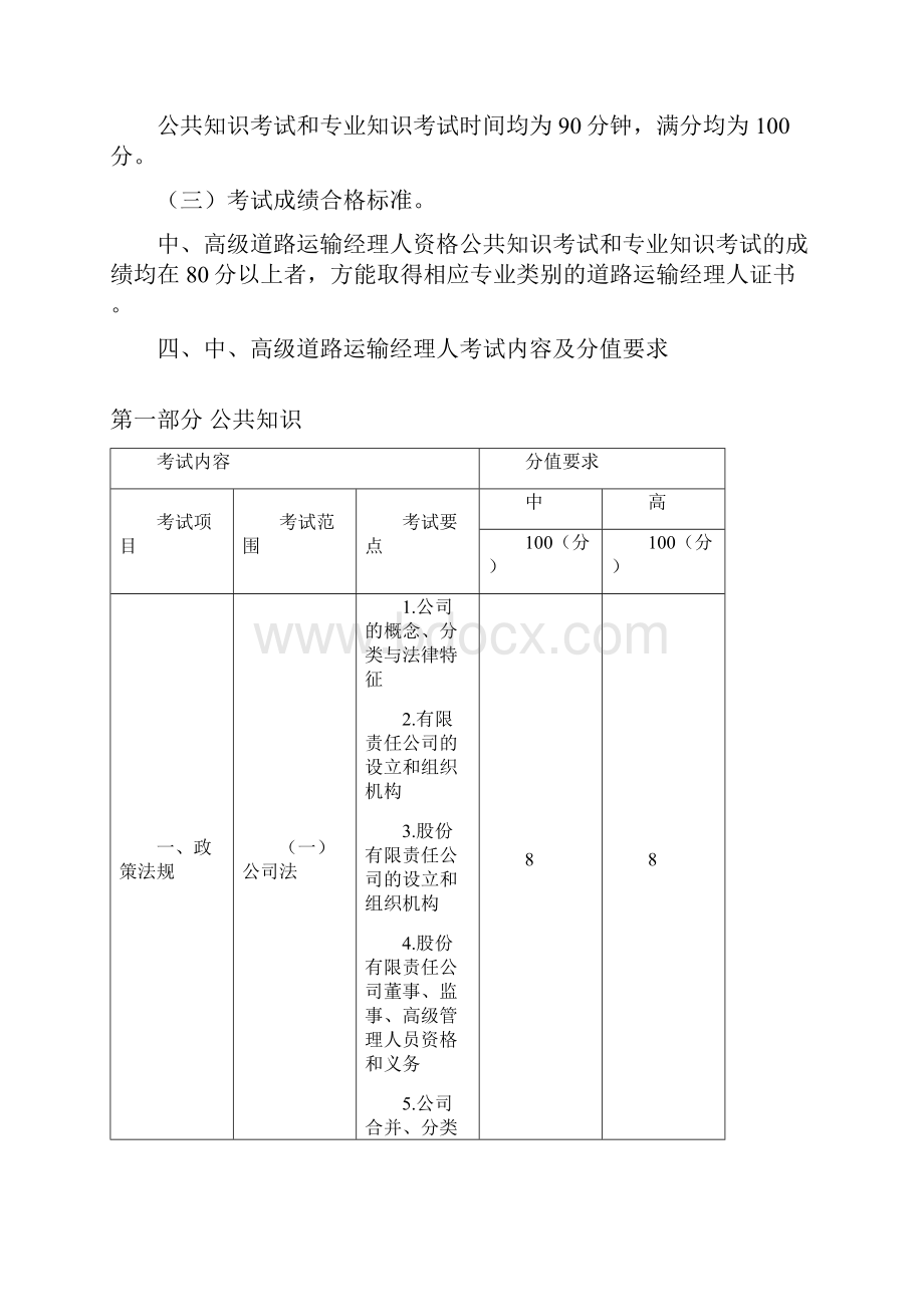 中高级道路运输经理人考试大纲交通运输部.docx_第2页