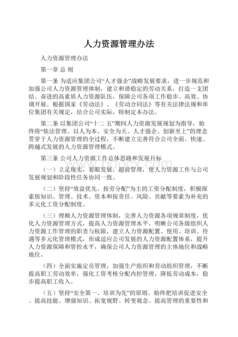 人力资源管理办法.docx_第1页