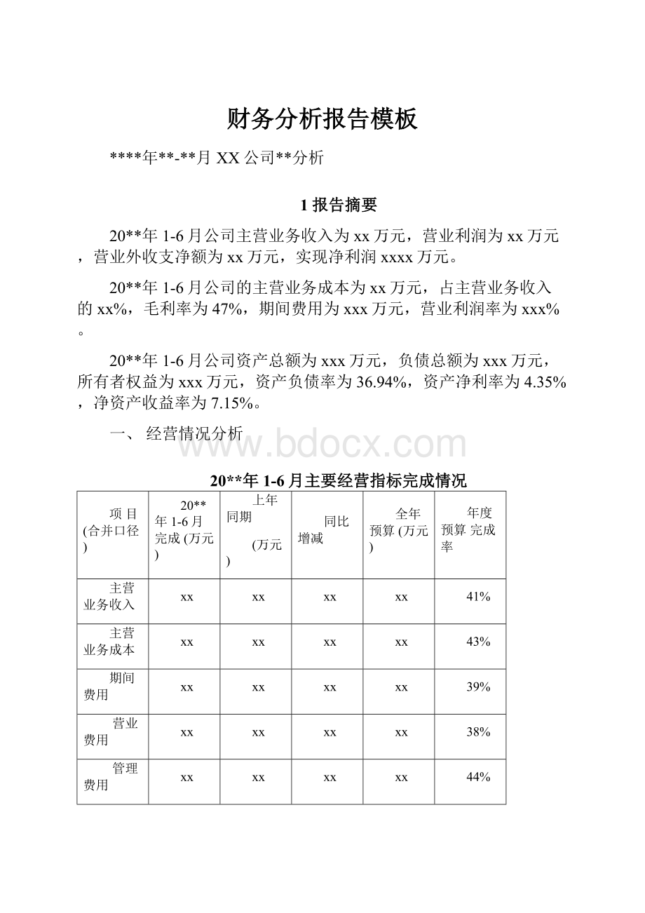 财务分析报告模板.docx