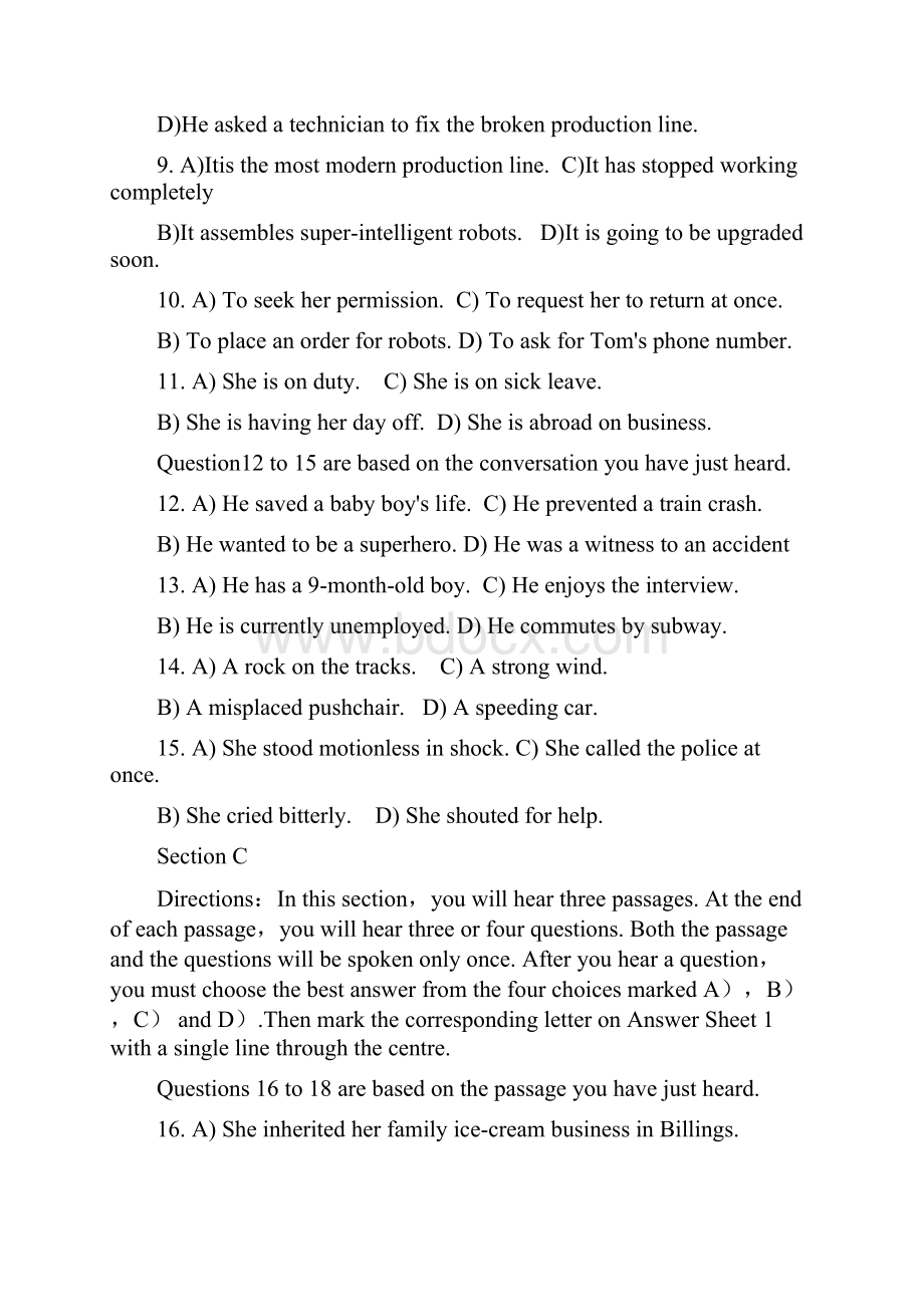 大学英语四级第二套真题和答案doc.docx_第3页