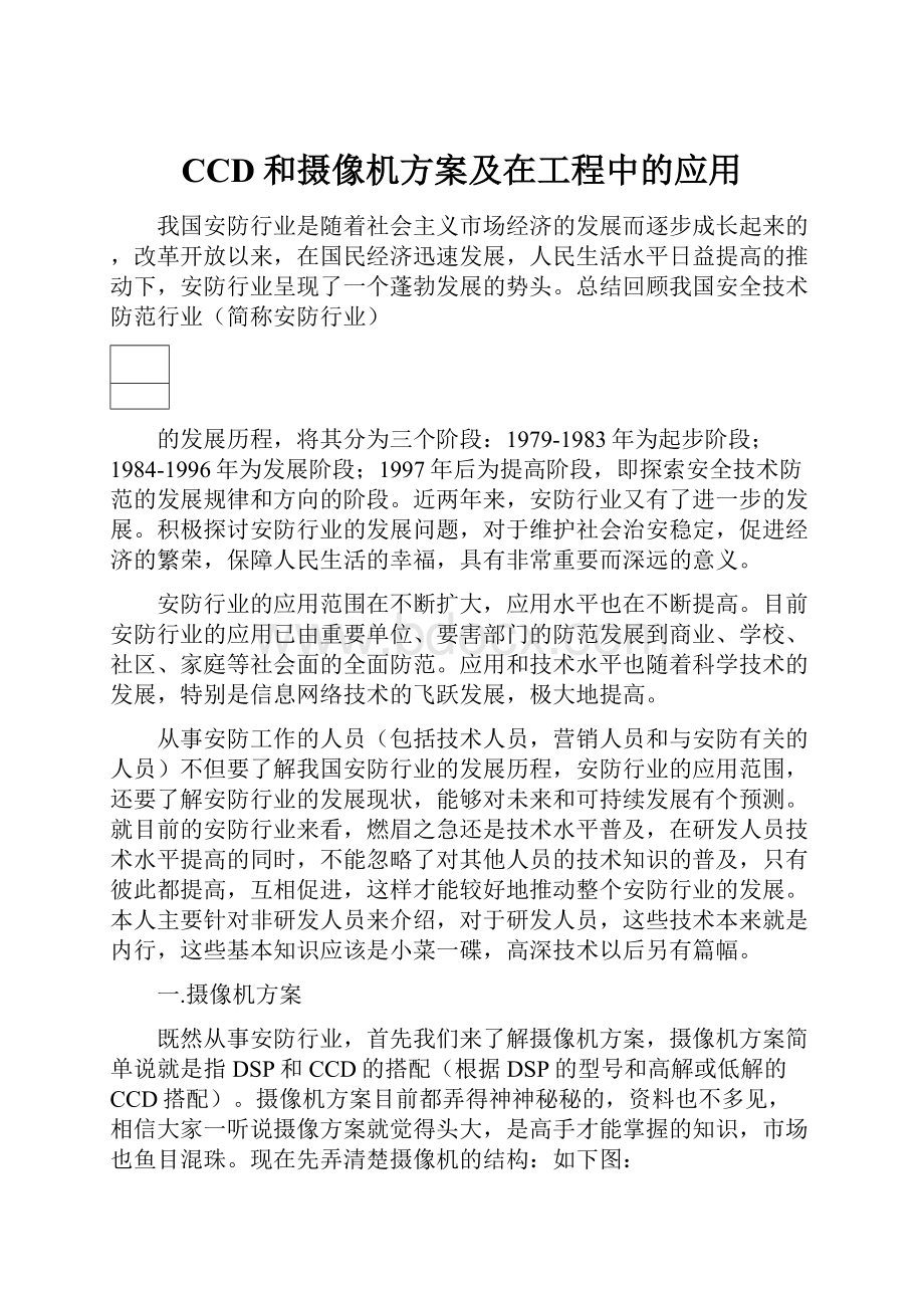 CCD和摄像机方案及在工程中的应用.docx