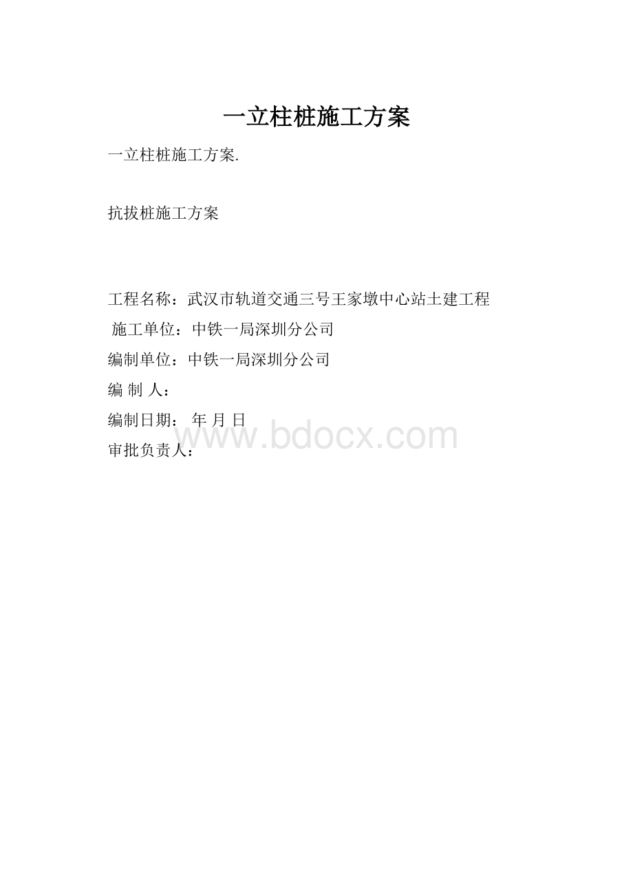 一立柱桩施工方案.docx