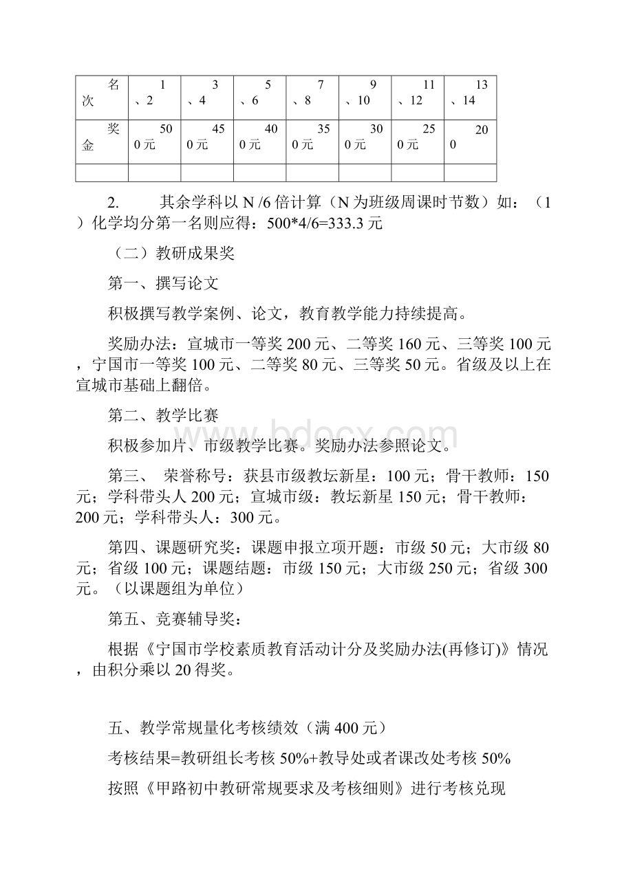 甲路初中绩效工资实施方案.docx_第3页