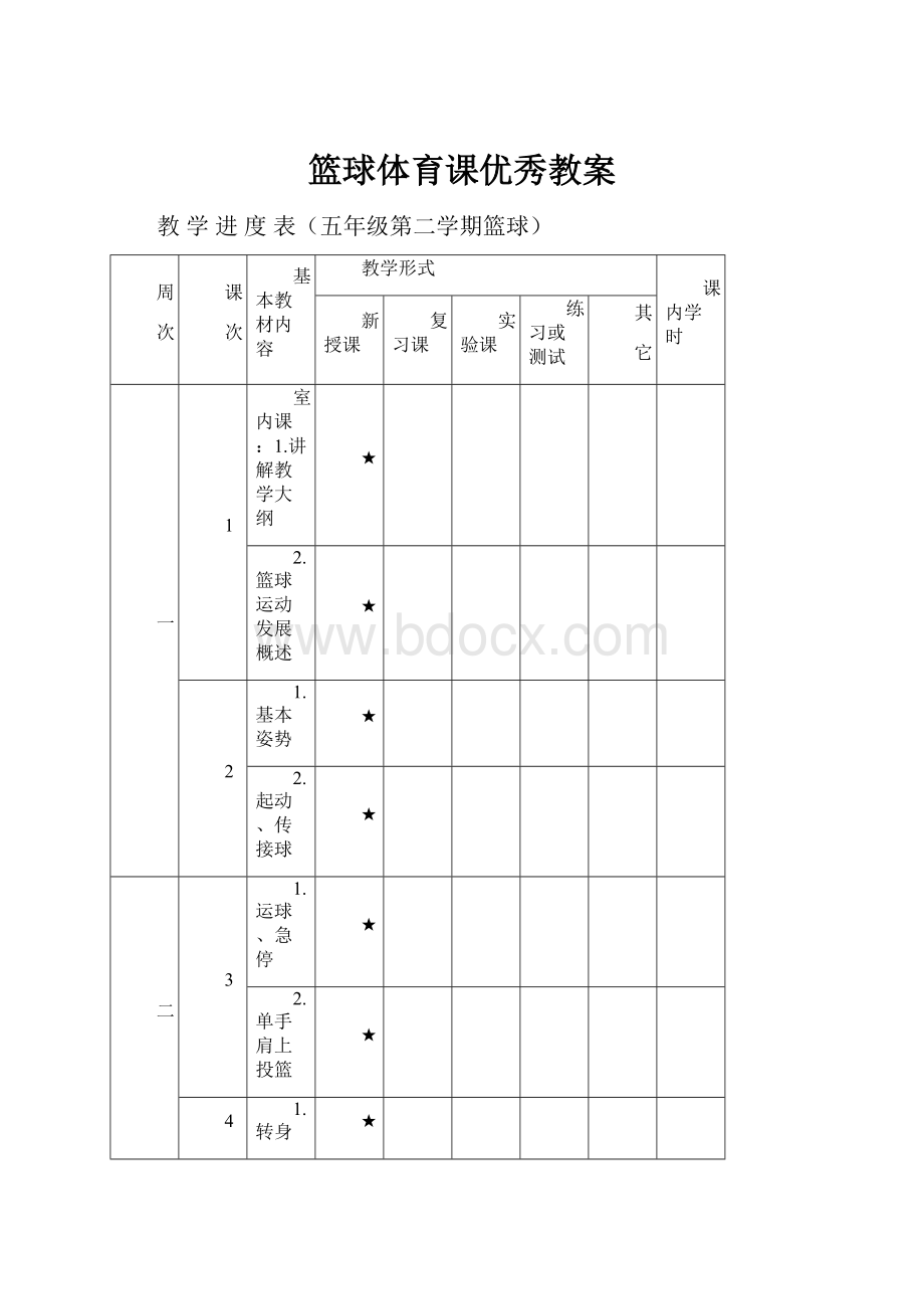 篮球体育课优秀教案.docx