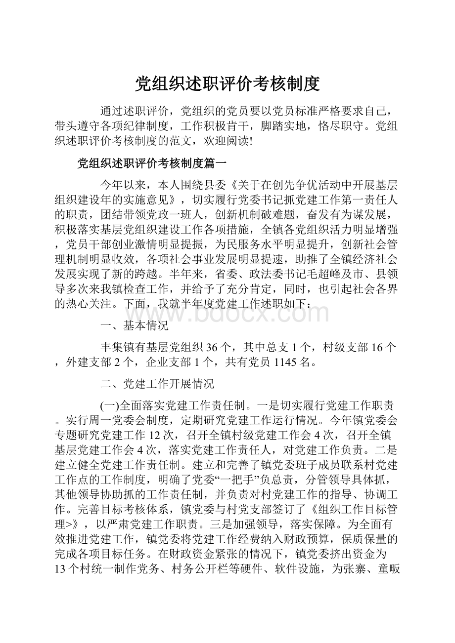 党组织述职评价考核制度.docx