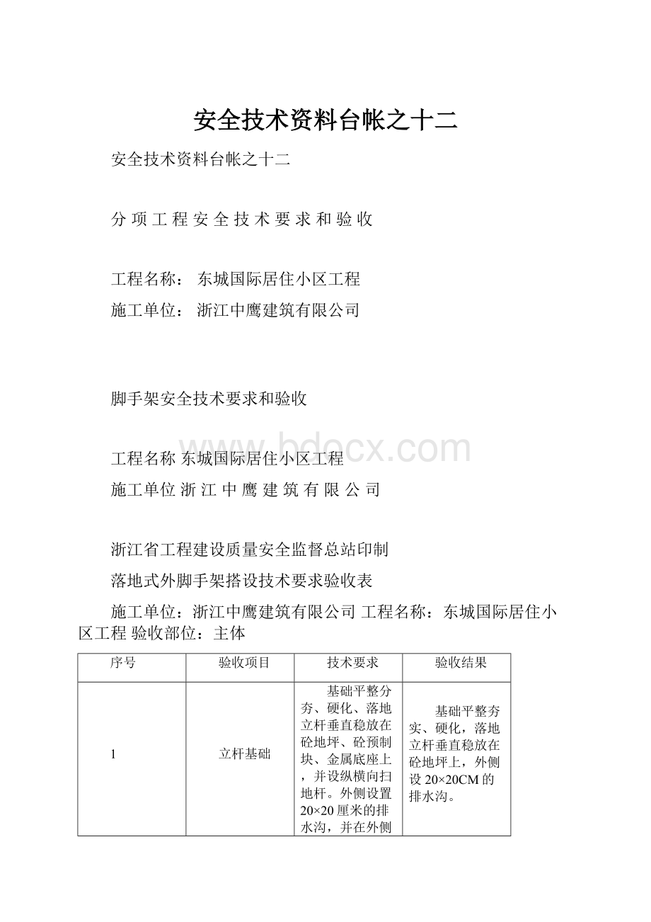 安全技术资料台帐之十二.docx