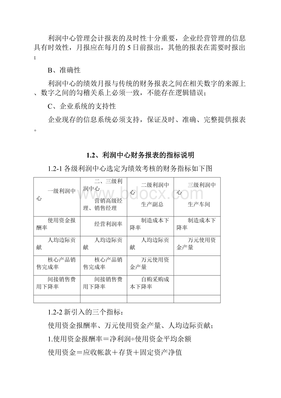 利润中心资料管理会计报表与绩效指标架构图.docx_第3页