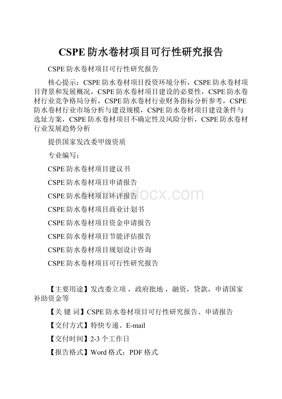 CSPE防水卷材项目可行性研究报告.docx