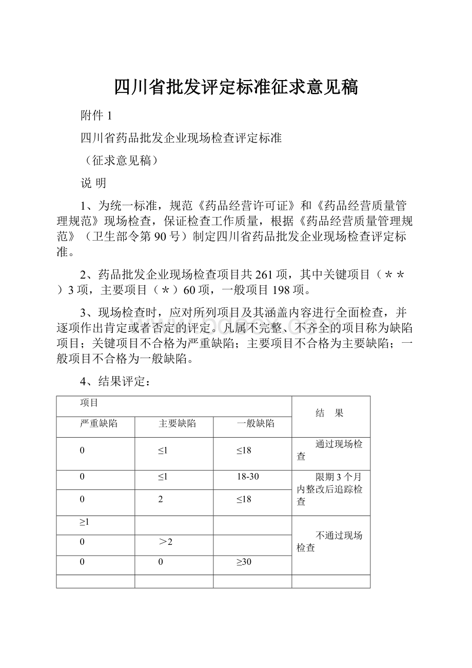 四川省批发评定标准征求意见稿.docx