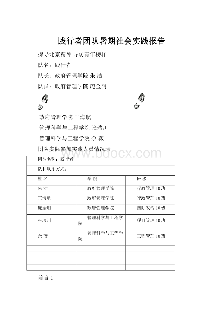 践行者团队暑期社会实践报告.docx