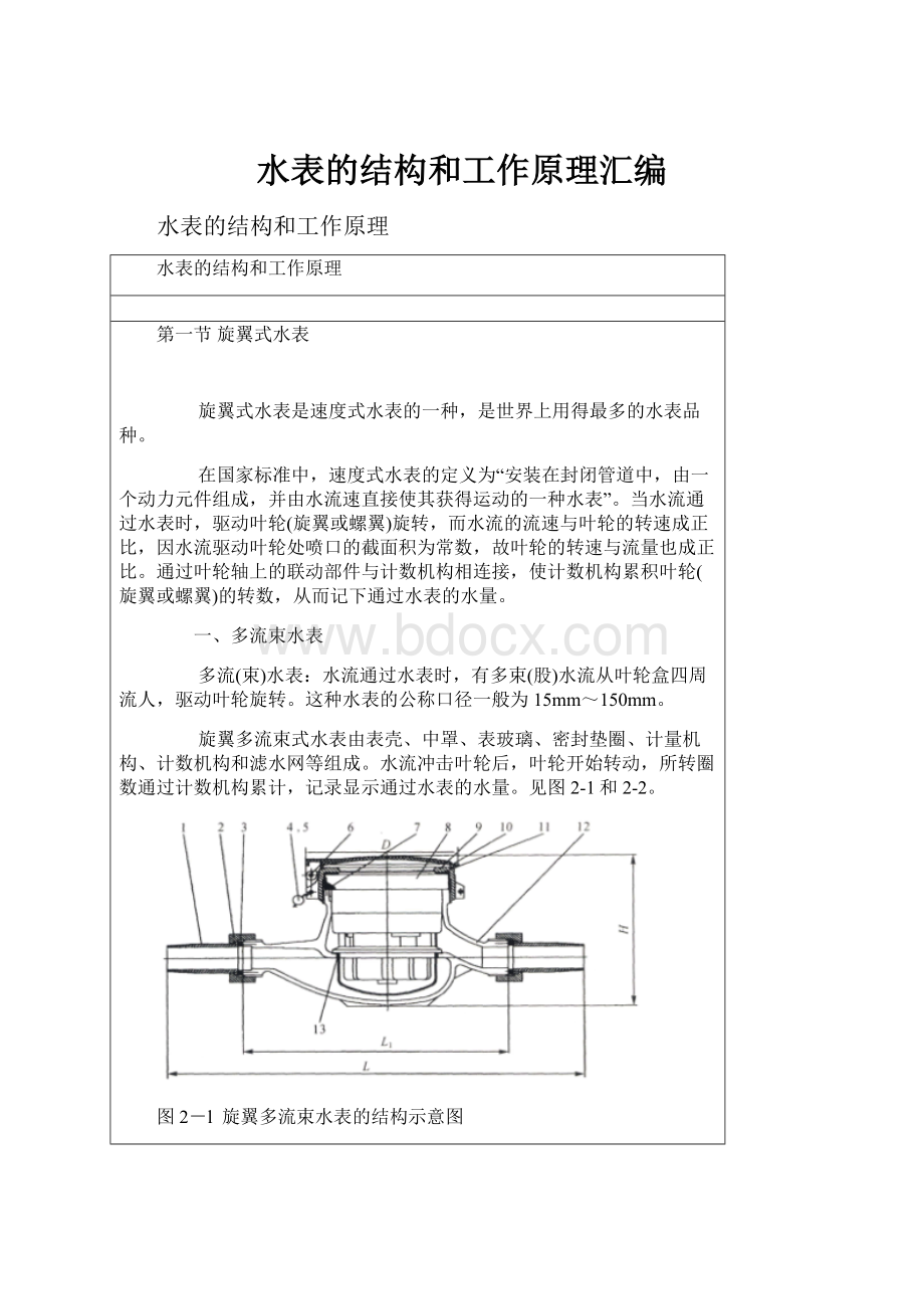 水表的结构和工作原理汇编.docx