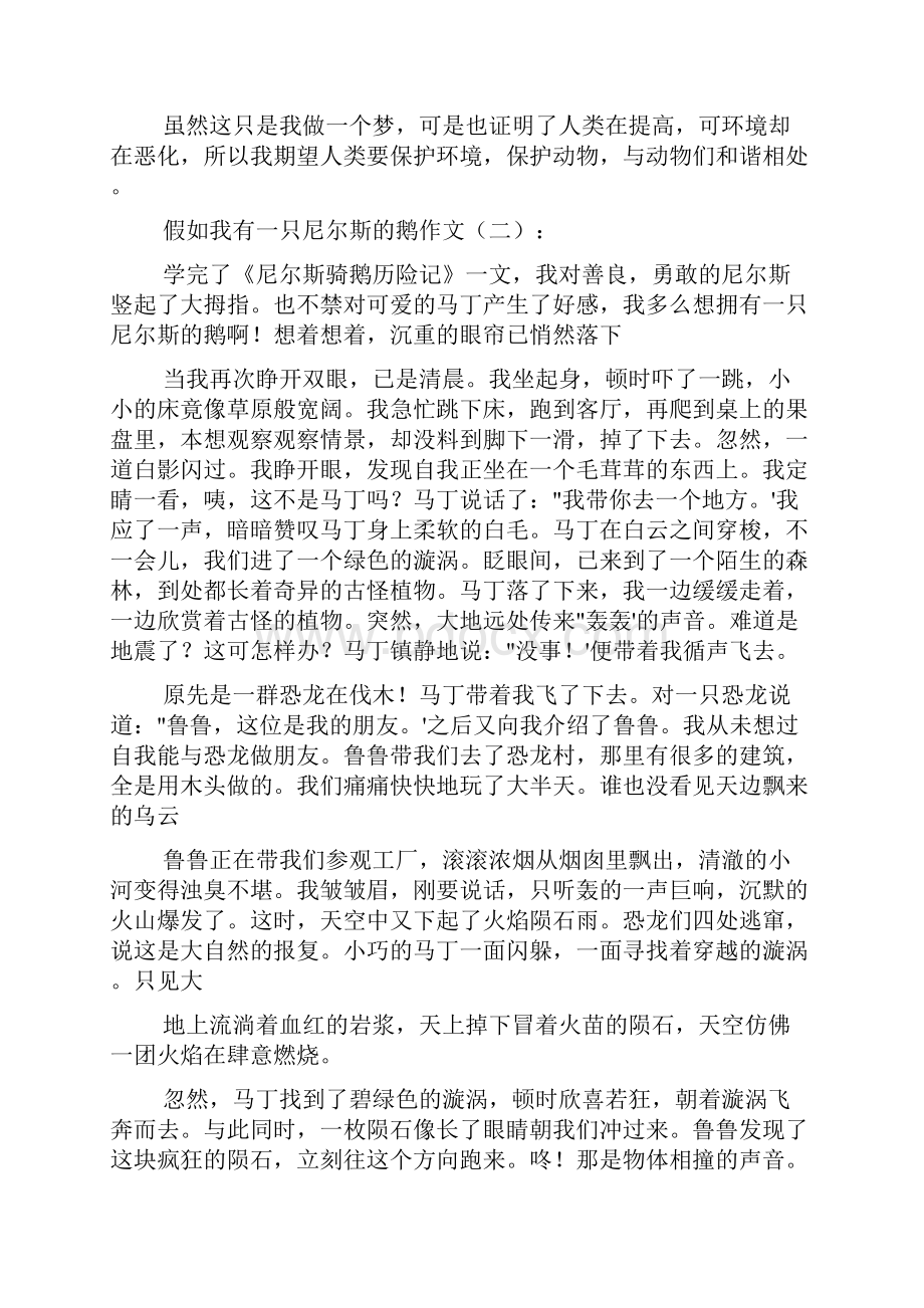 假如我有一只尼尔斯的鹅作文15篇.docx_第2页