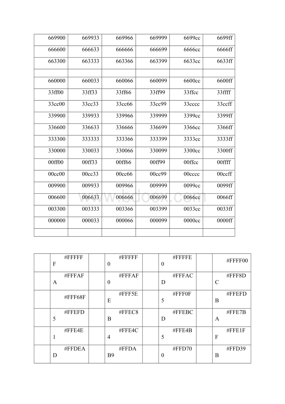 颜色代码对照表网页颜色选择器.docx_第2页