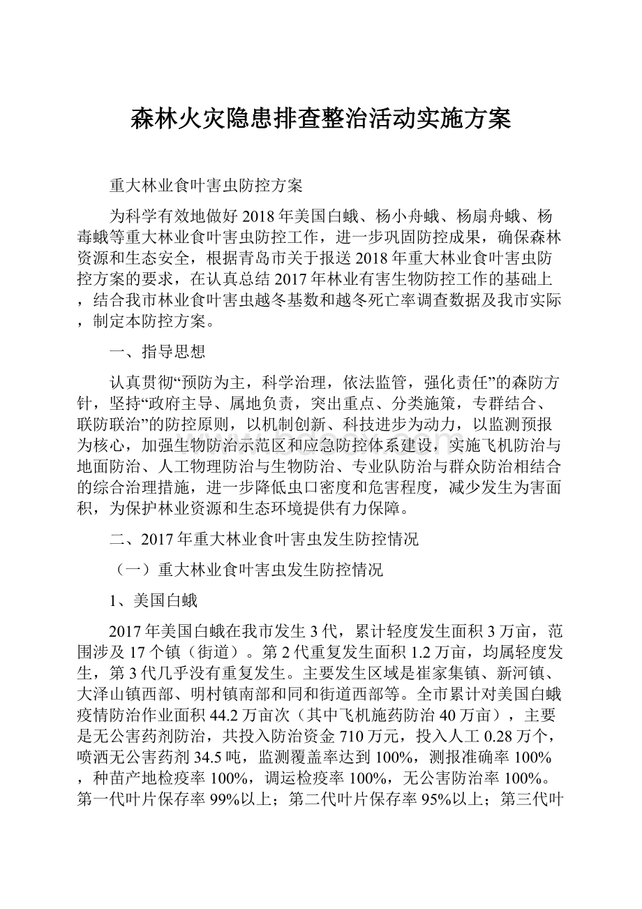 森林火灾隐患排查整治活动实施方案.docx_第1页