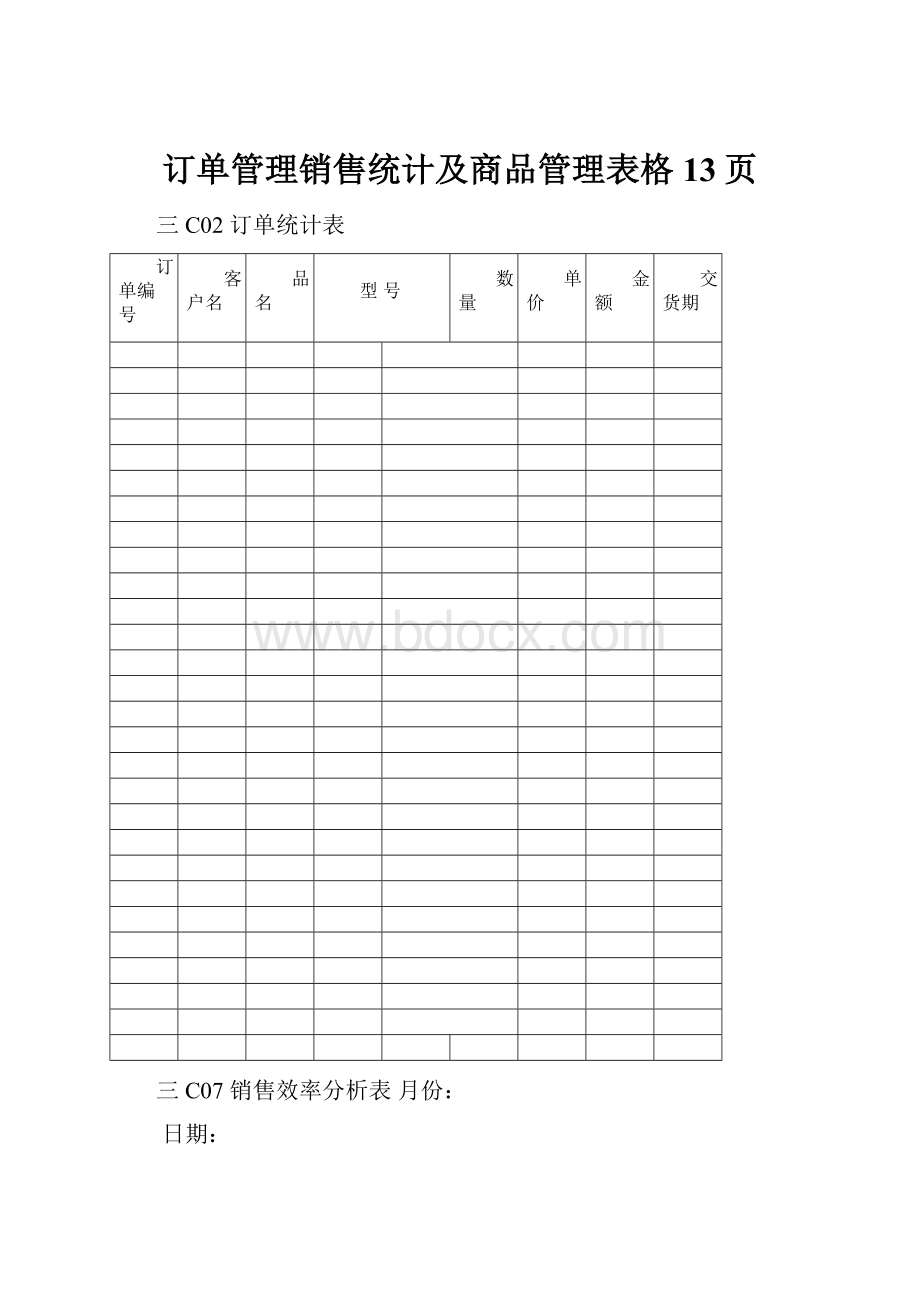 订单管理销售统计及商品管理表格13页.docx