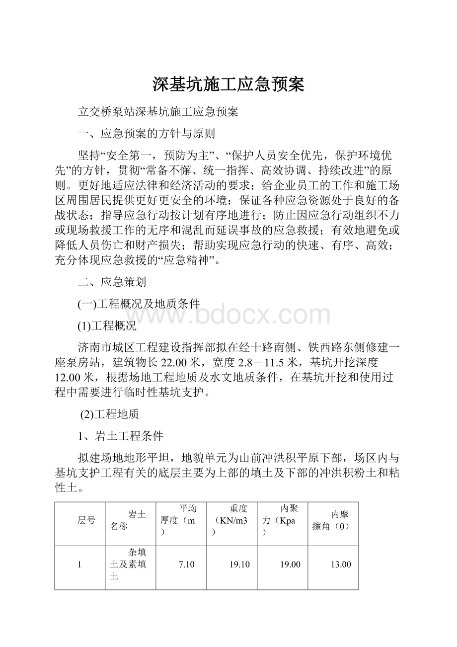 深基坑施工应急预案.docx_第1页