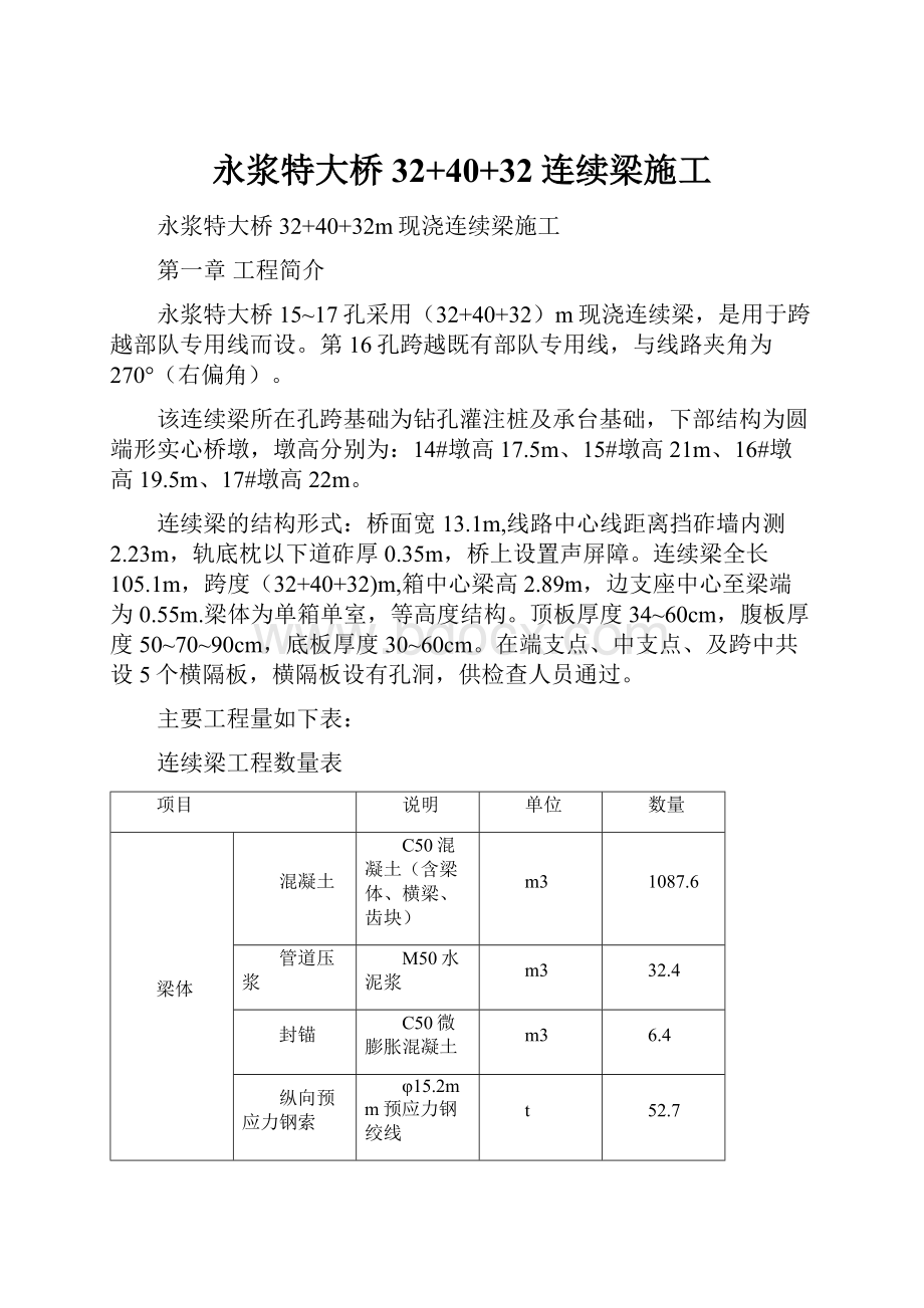 永浆特大桥32+40+32连续梁施工.docx