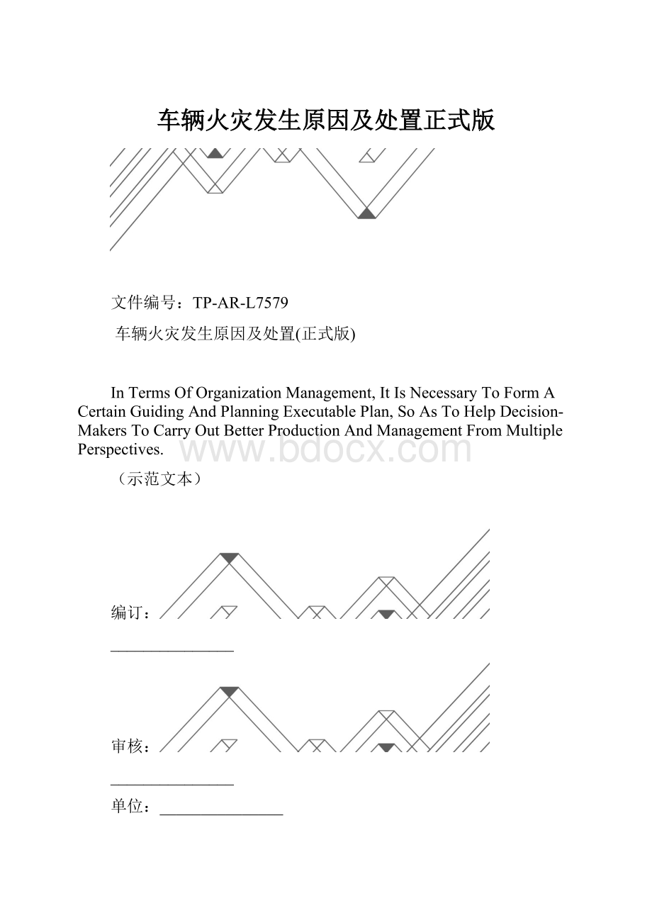 车辆火灾发生原因及处置正式版.docx