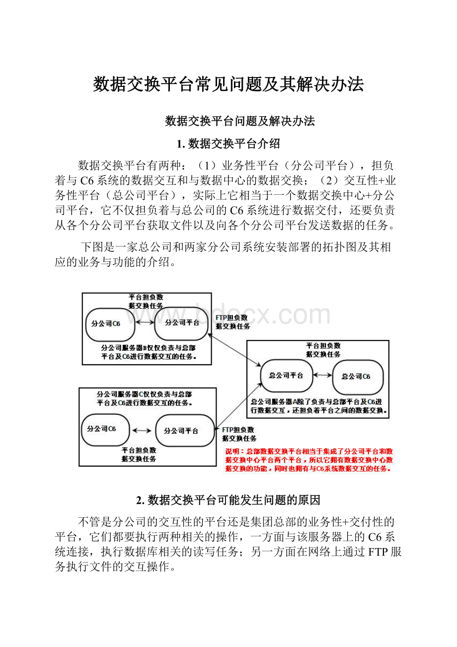 数据交换平台常见问题及其解决办法.docx_第1页