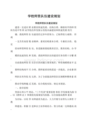 学校师资队伍建设规划.docx