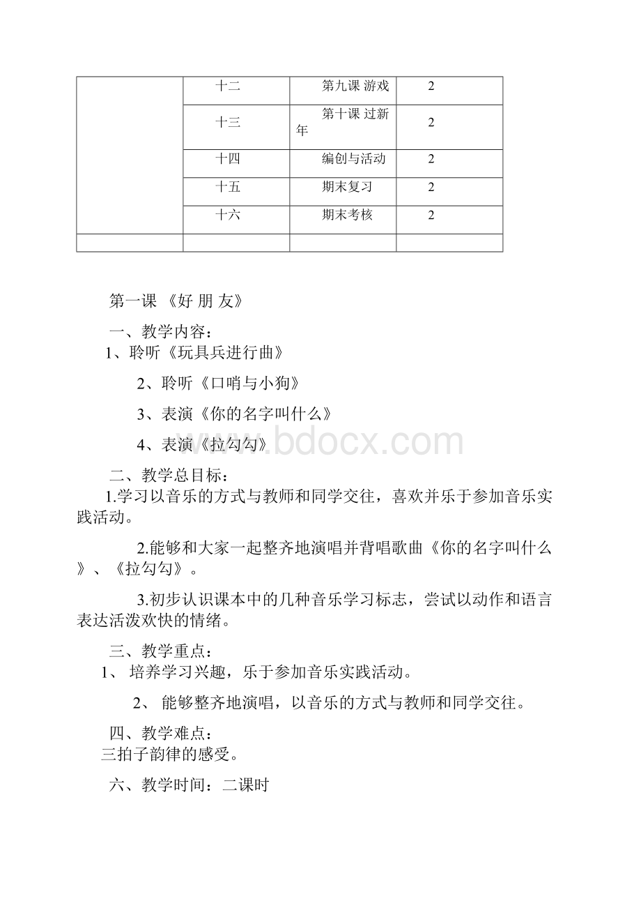 人音版小学一年级音乐上册全册教案.docx_第2页