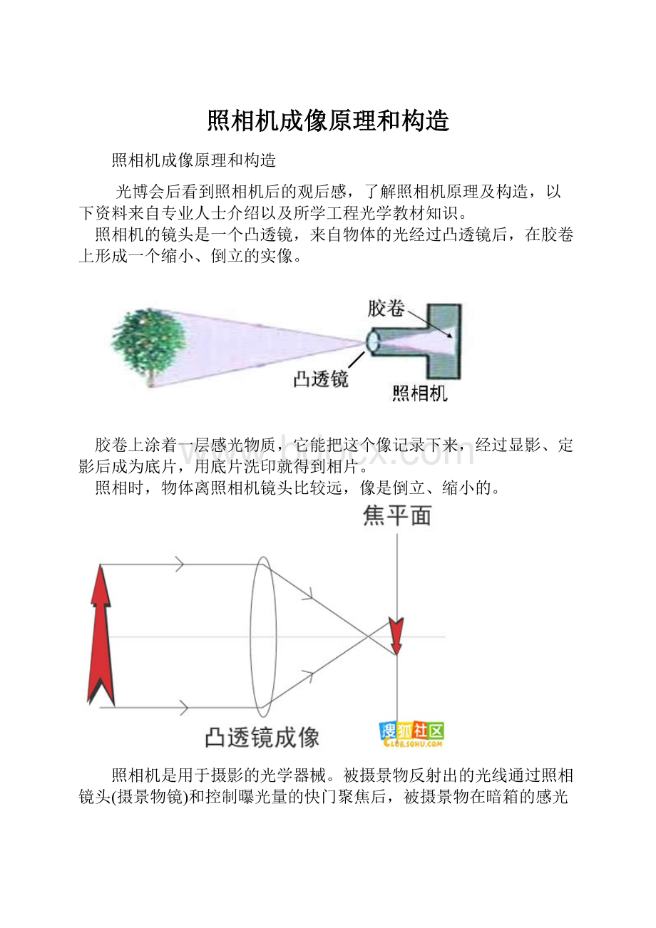 照相机成像原理和构造.docx