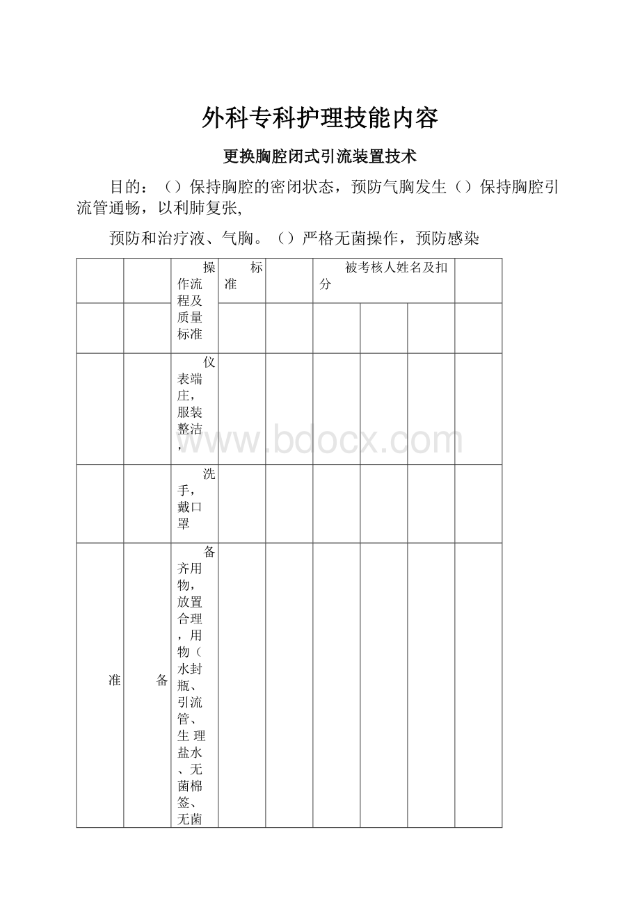 外科专科护理技能内容.docx