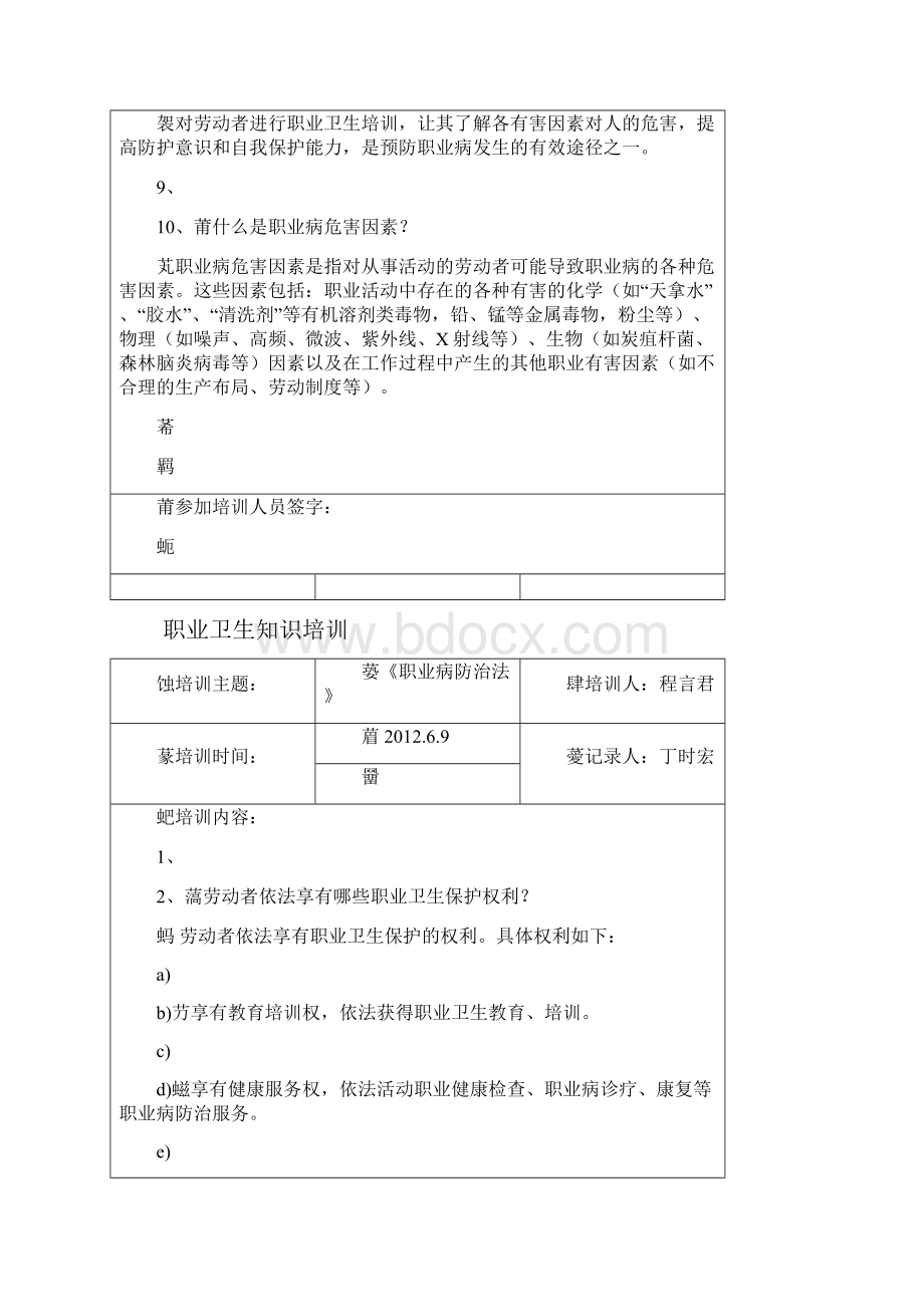 职业卫生教育培训记录.docx_第2页