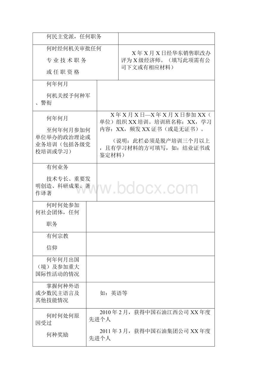 员工履历表填写模板.docx_第2页