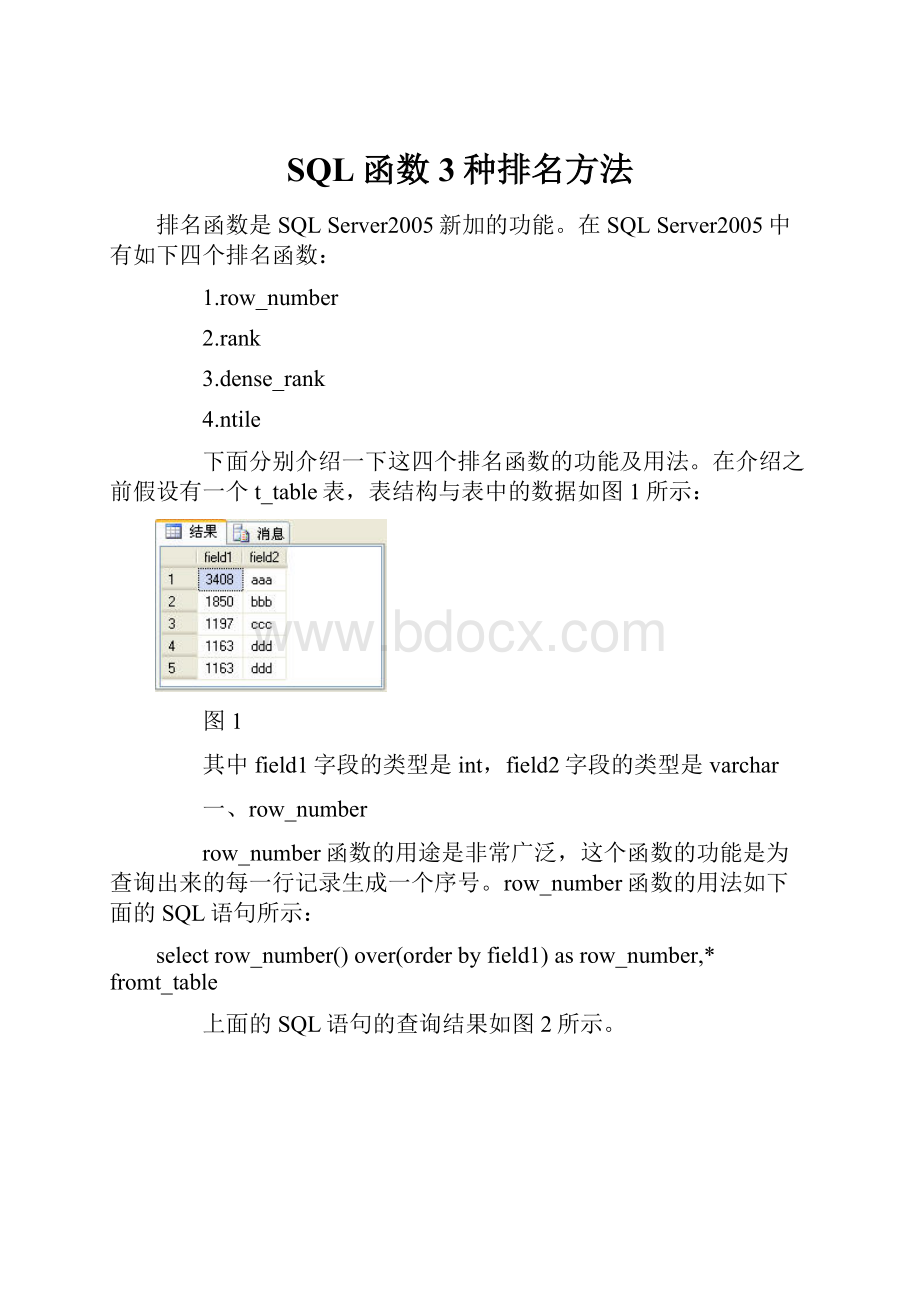 SQL函数3种排名方法.docx