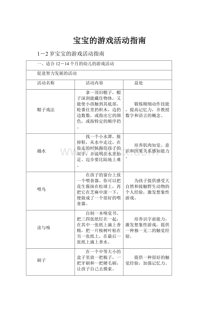 宝宝的游戏活动指南.docx