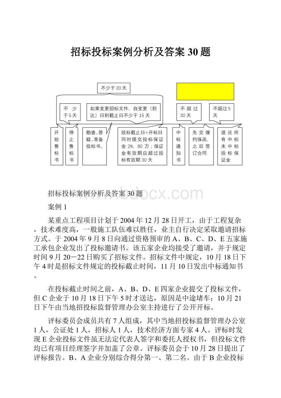 招标投标案例分析及答案30题.docx