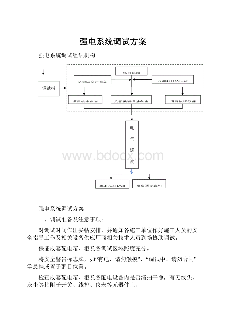 强电系统调试方案.docx