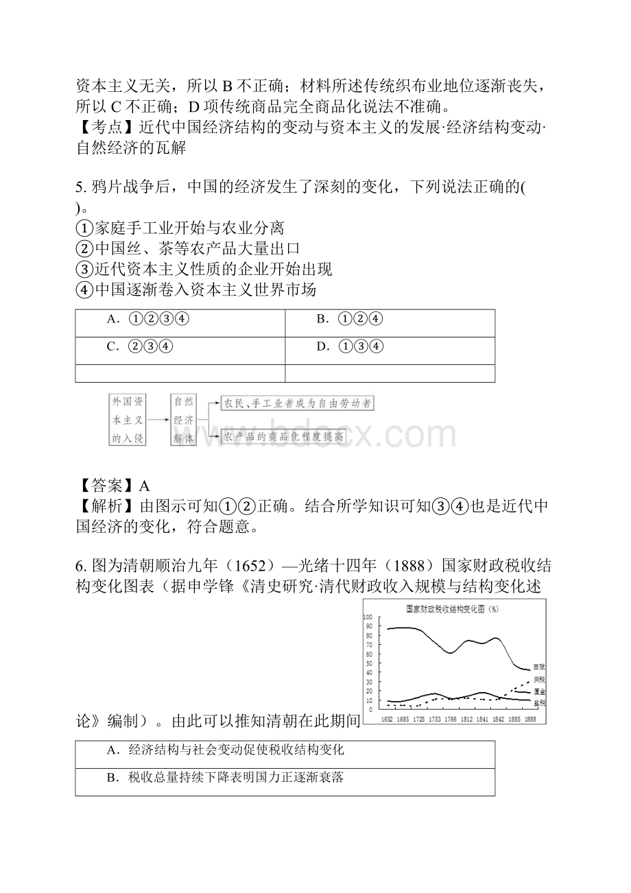 高三历史鸦片战争后自然经济的逐步解体试题.docx_第3页