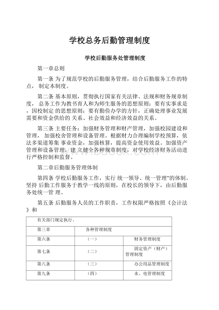 学校总务后勤管理制度.docx_第1页