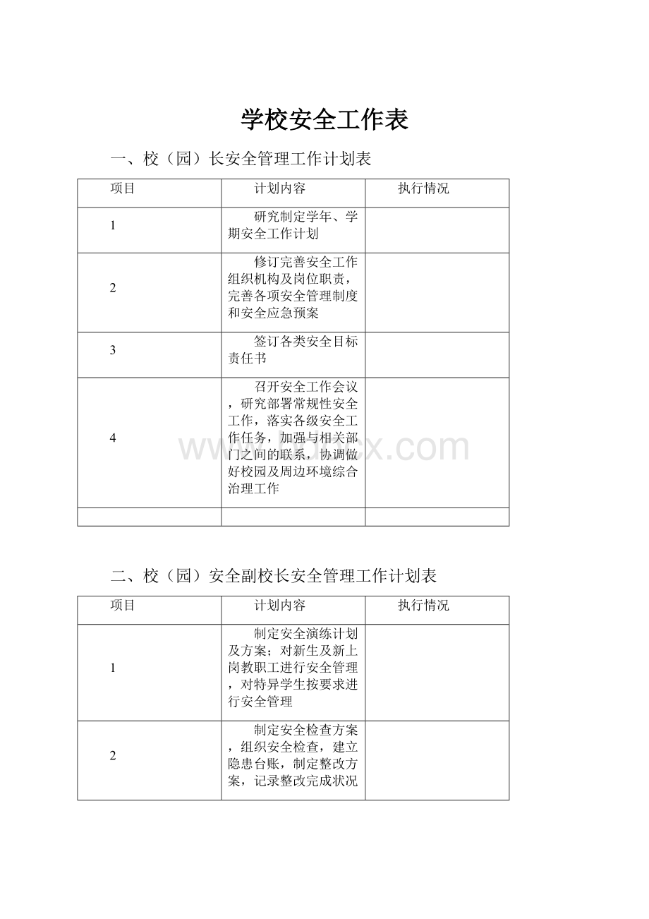 学校安全工作表.docx