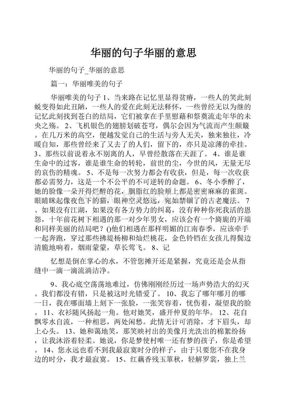 华丽的句子华丽的意思.docx