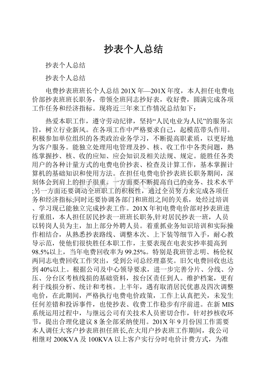 抄表个人总结.docx