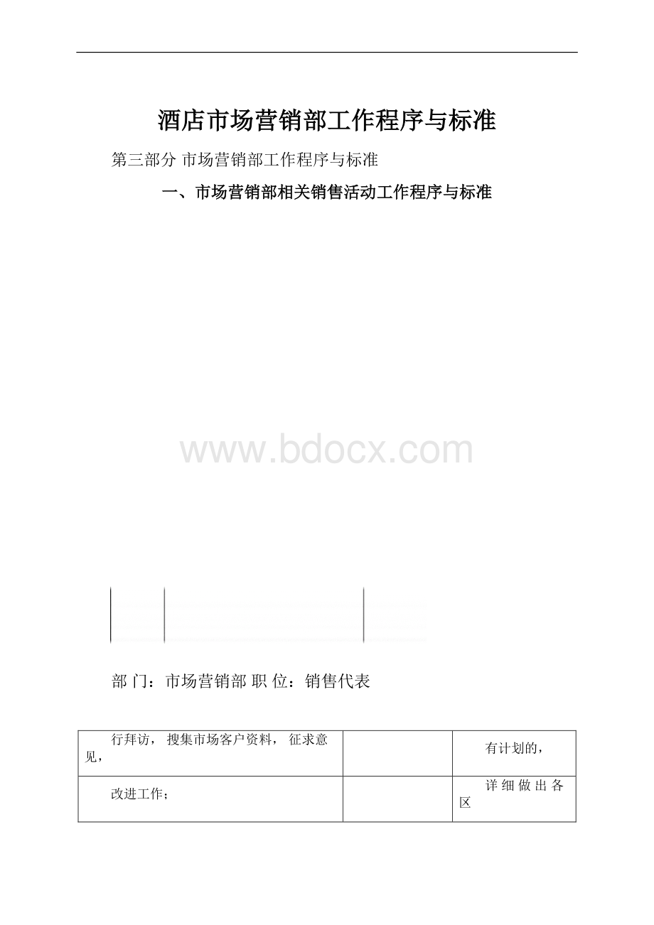 酒店市场营销部工作程序与标准.docx