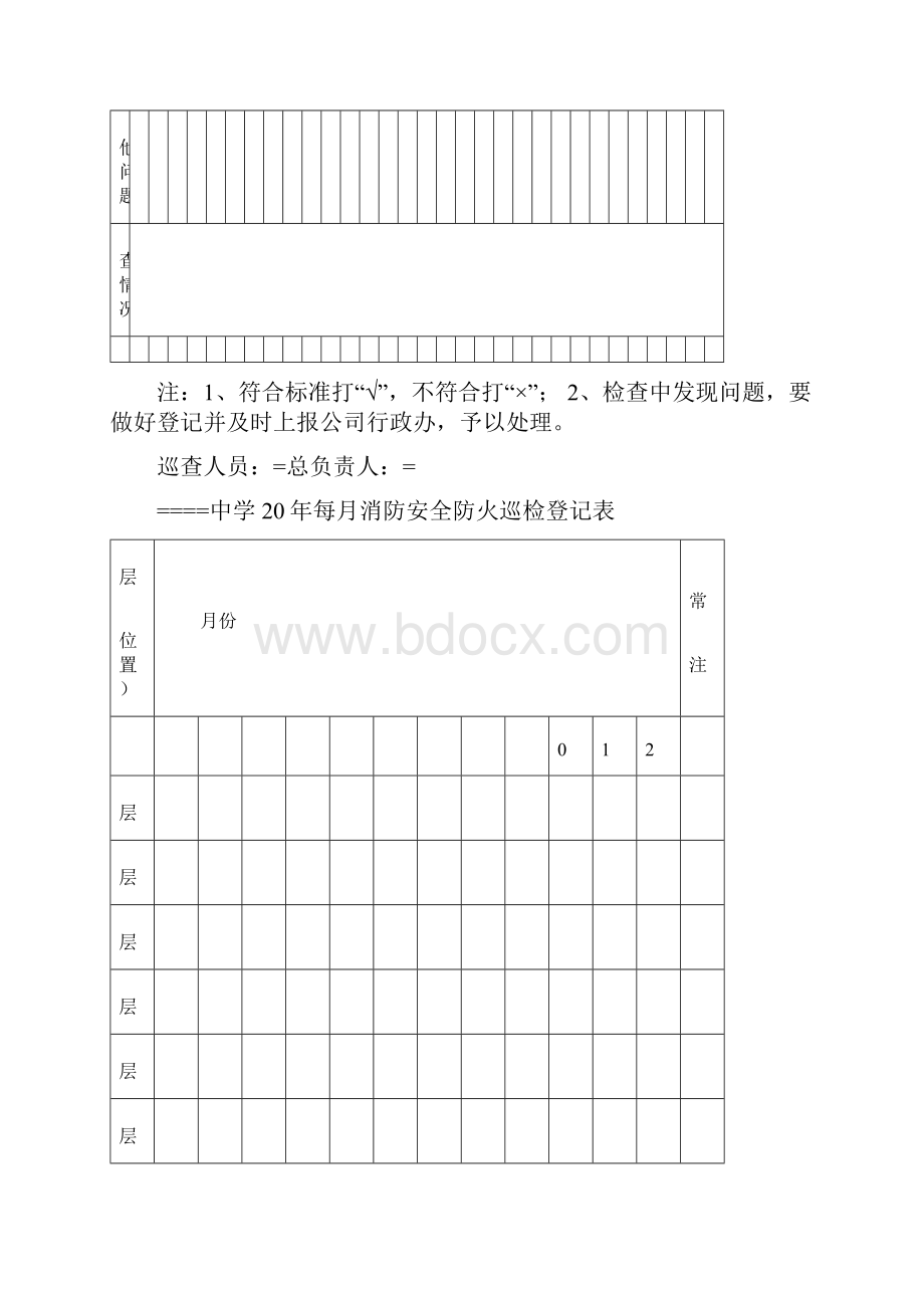 学校消防安全巡查记录表每日每月每季度1完整.docx_第3页