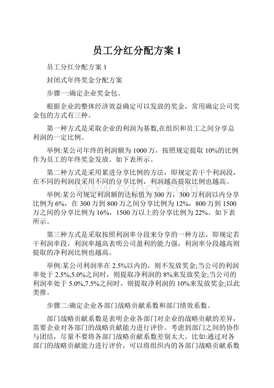 员工分红分配方案1.docx