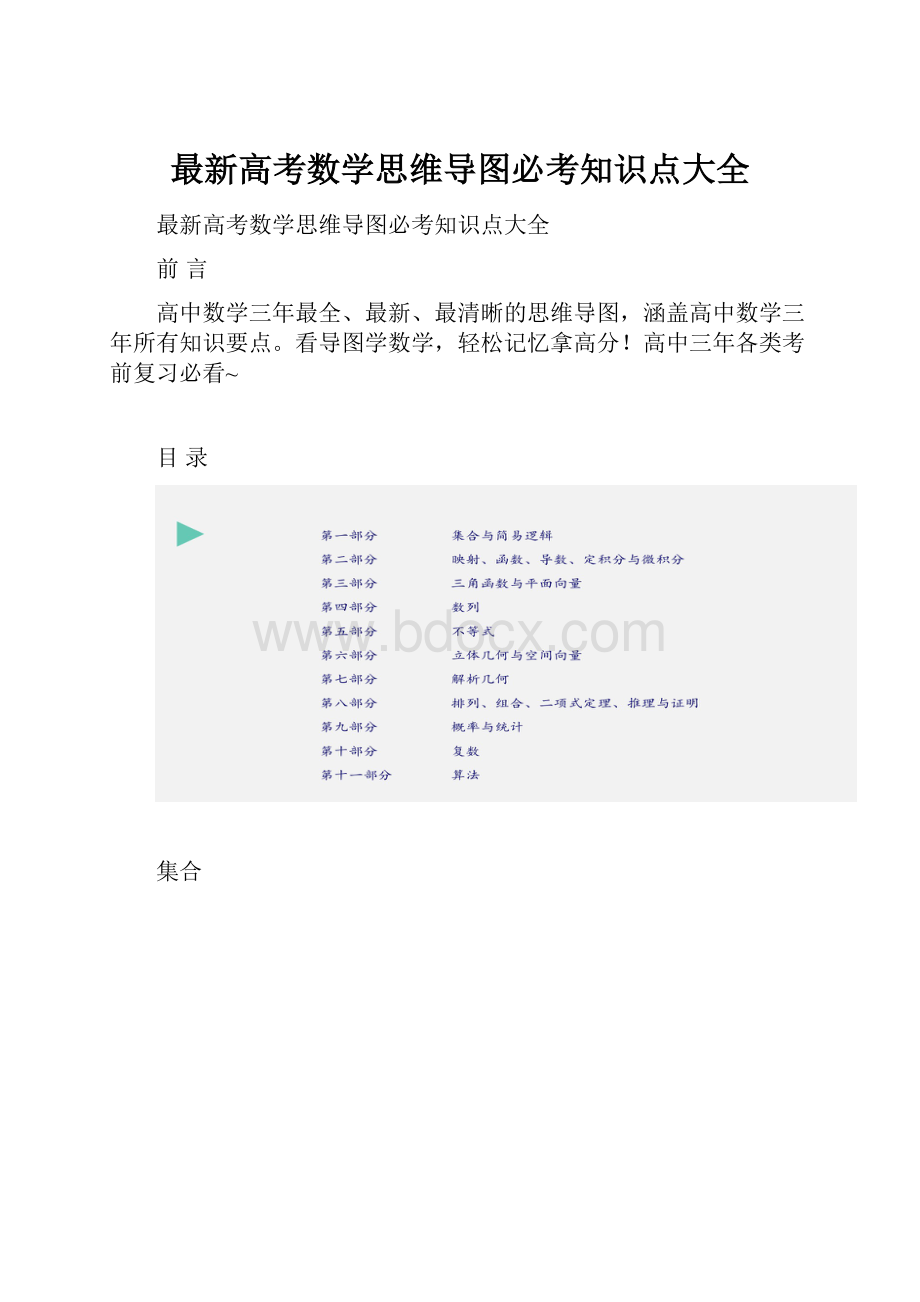 最新高考数学思维导图必考知识点大全.docx_第1页