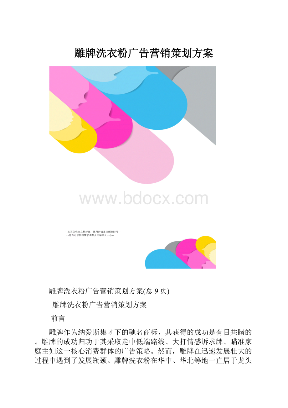 雕牌洗衣粉广告营销策划方案.docx