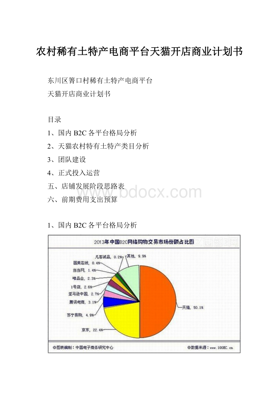 农村稀有土特产电商平台天猫开店商业计划书.docx_第1页