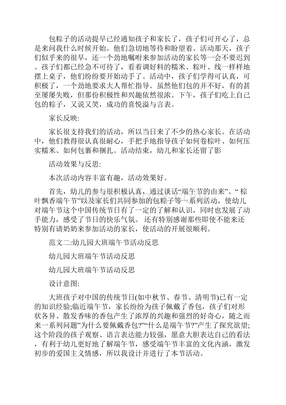 大班端午节活动反思十篇.docx_第2页